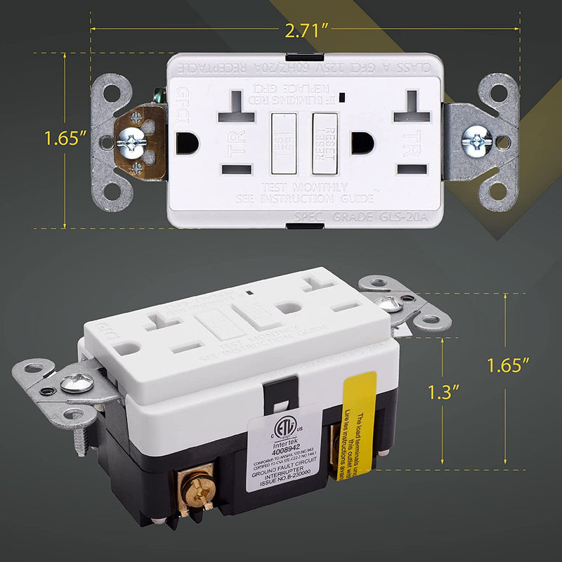 20 Amp Self-Test Tamper Resistant GFCI Outlet