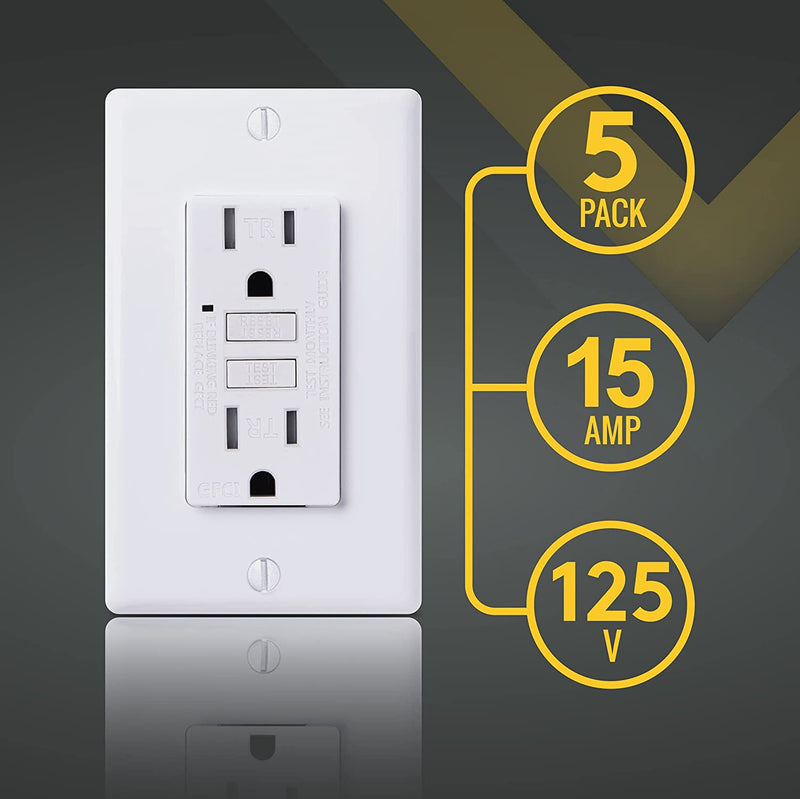 15 Amp Self-Test Tamper Resistant GFCI Outlet