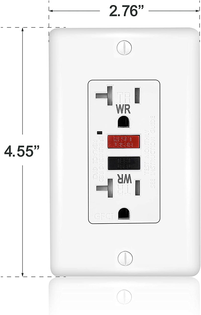 20 Amp Self-Test Tamper and Weather Resistant GFCI Outlet