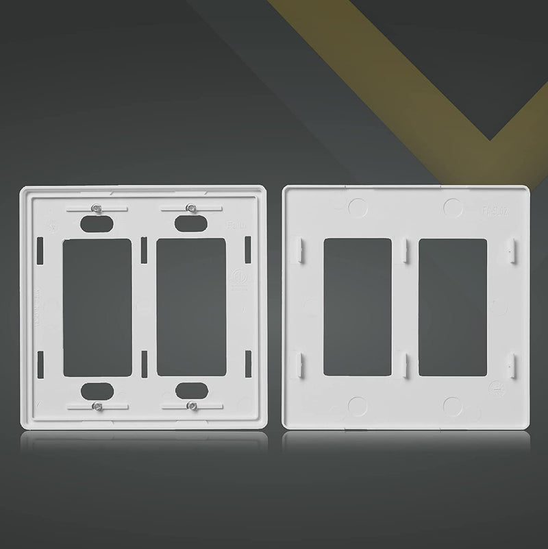 2-Gang Decorator/Rocker Screwless Wall Plate