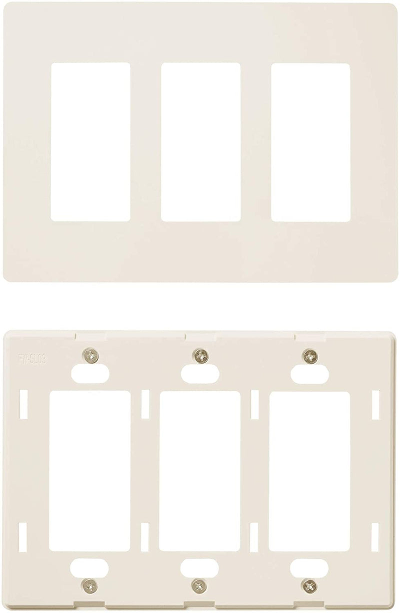 3-Gang Decorator/Rocker Screwless Wall Plate