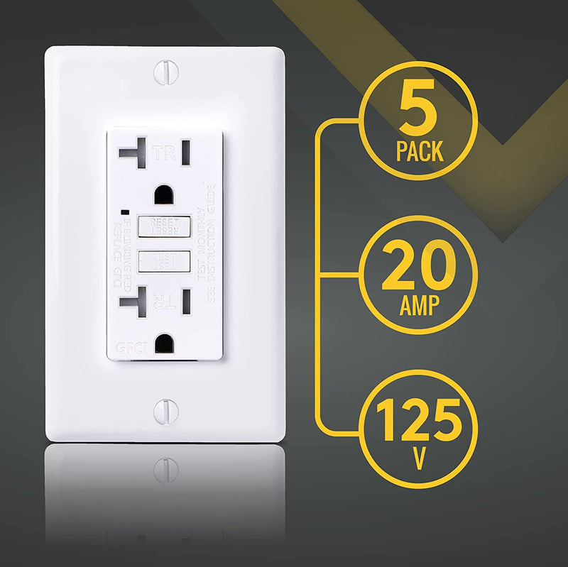 20 Amp Self-Test Tamper Resistant GFCI Outlet