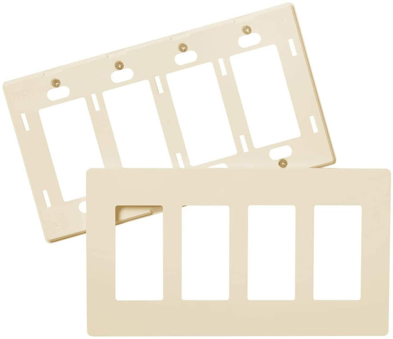 4-Gang Decorator/Rocker Screwless Wall Plate