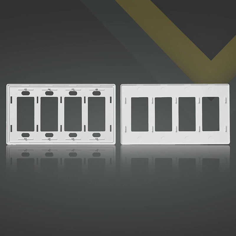 4-Gang Decorator/Rocker Screwless Wall Plate