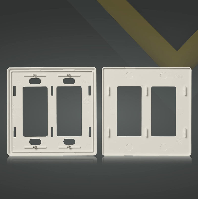 2-Gang Decorator/Rocker Screwless Wall Plate