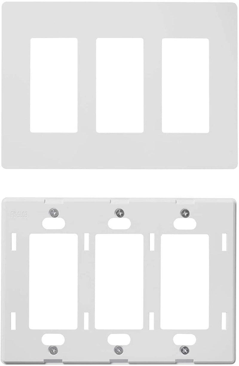 3-Gang Decorator/Rocker Screwless Wall Plate