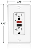 20 Amp Self-Test Tamper and Weather Resistant GFCI Outlet