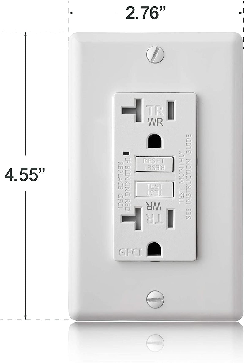 20 Amp Self-Test Tamper and Weather Resistant GFCI Outlet