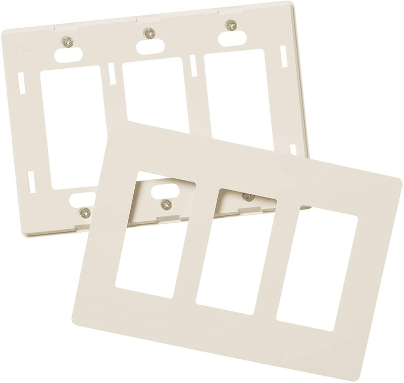 3-Gang Decorator/Rocker Screwless Wall Plate