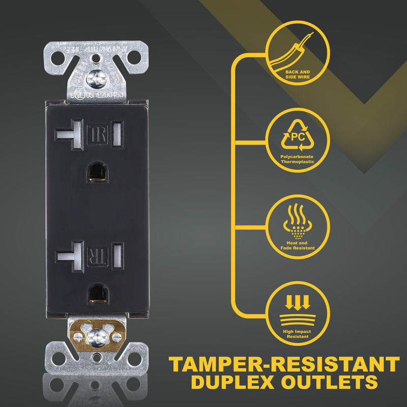 20 Amp Tamper Resistant Decorator Outlet