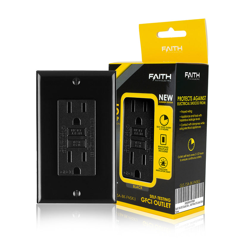 Presa GFCI 15A Con LED Indicatore, Antimanomissione, Nera, Per Esterni, Digi, Nuova - Foto 3