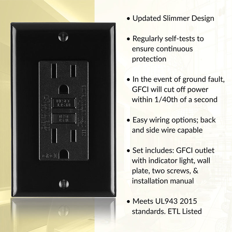 15 Amp Self-Test GFCI Outlet